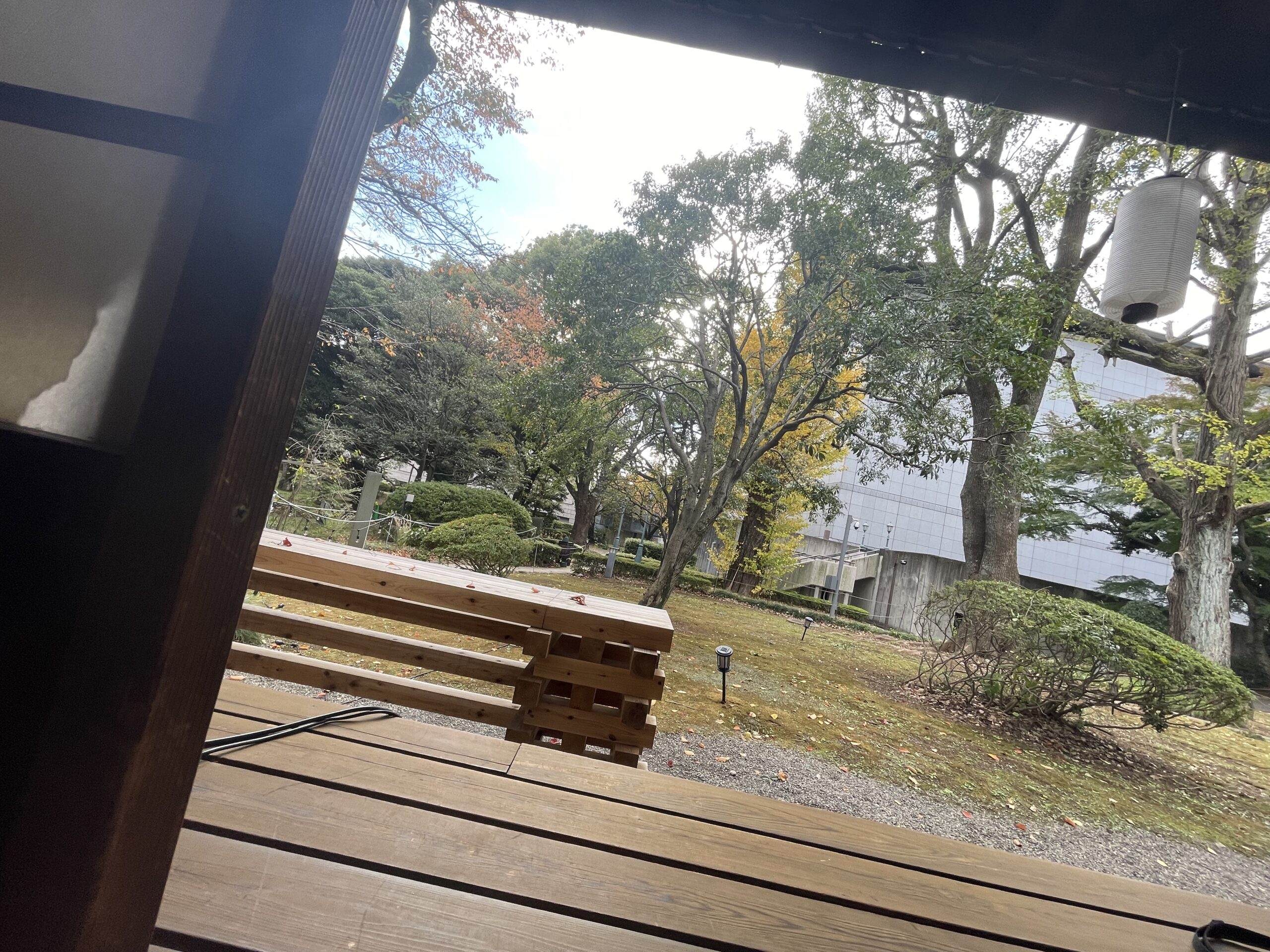 TOHAKU茶館から庭を望む