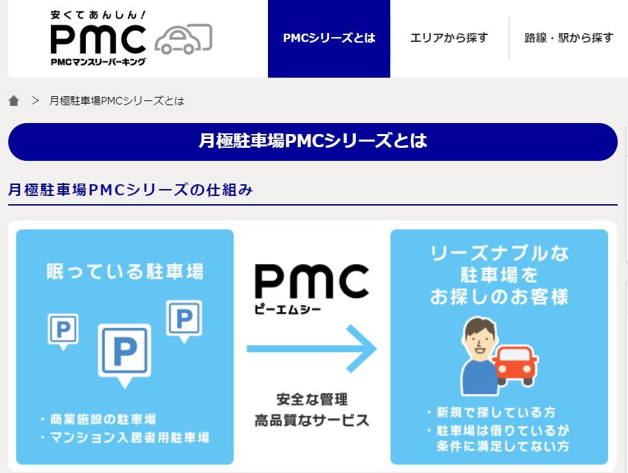 月極駐車場のPMCマンスリーパーキング